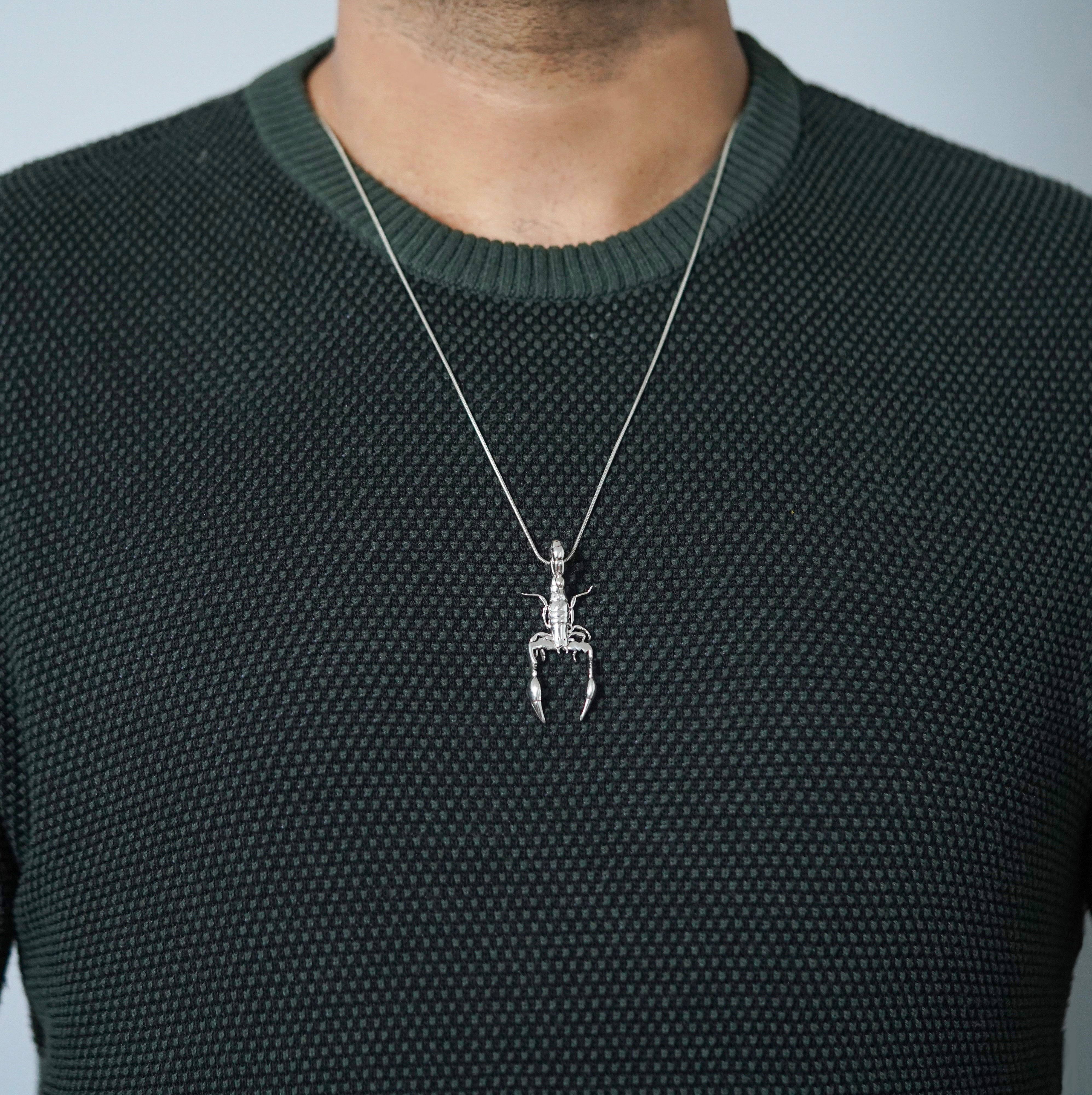 Handmade sterling silver scorpion pendant