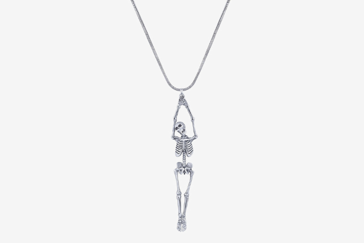 Handmade sterling silver anatomical skeleton pendant